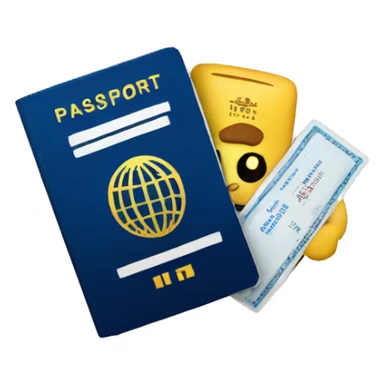 passport and air tickets sticker