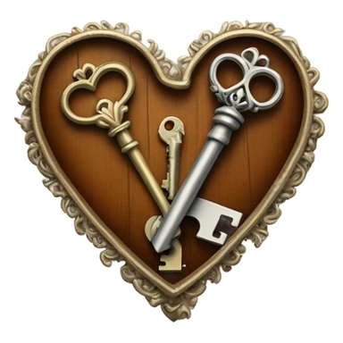 Heart holding keys sticker