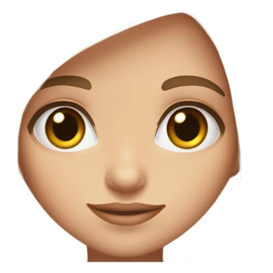 Girl with long brown hair hazel eyes and long eyelashes and eyebrows sticker