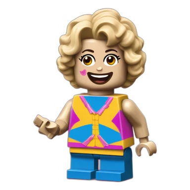 LEGO minifigure drag queen tackle party sticker
