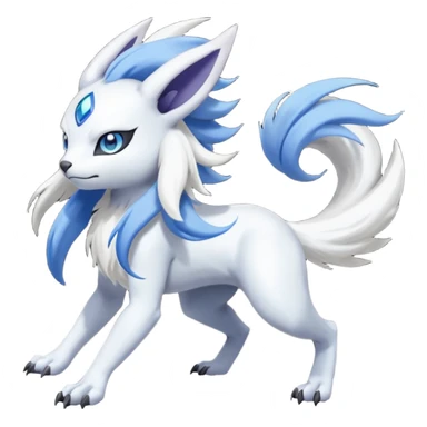 Garurumon-Meloetta-Renamon-Absol-fusion-hybrid-creature (full body) sticker
