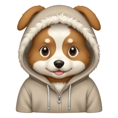 Dog wearing a hoodie sticker