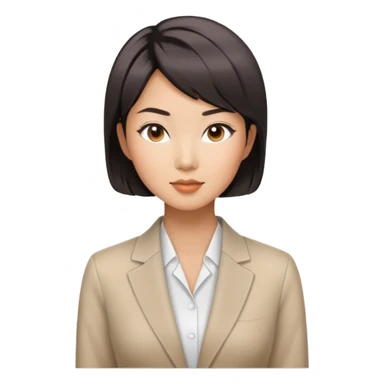 Professional Asian woman model with chic short hairstyle sticker