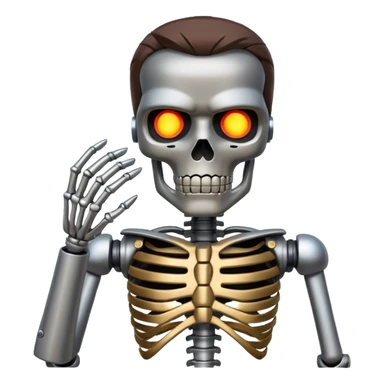 Terminator with metal skeleton sticker
