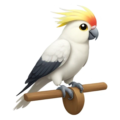 White cockatiel rocker sticker