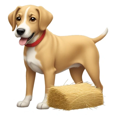 Dog with christmas hay sticker