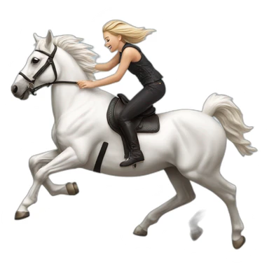 Britt dekker jumping on white horse sticker
