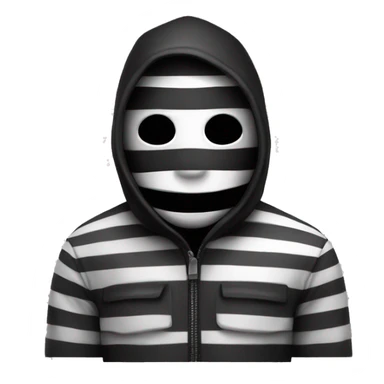 robber black and white striped sticker