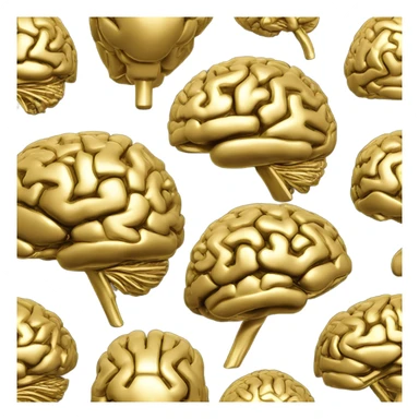 Gold metallic brain  sticker