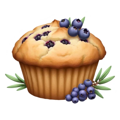 Lavender sprig muffin with berries sticker