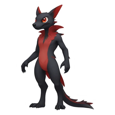 Anthro Cute cool black red nargacuga animal hybrid Fakemon full body sticker