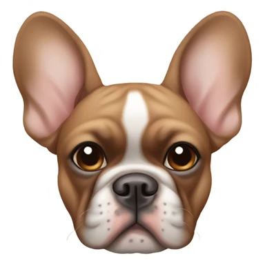 Brown French bulldog with ears that lay flat sticker