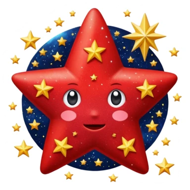 red star glitter space sticker