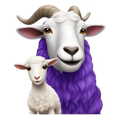 purple goat and a lamb sticker
