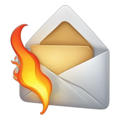 Iphone mail with the notification flaming sticker