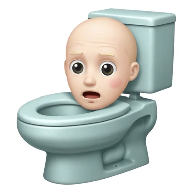 Toilet with head popping out of it sticker