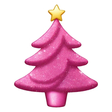 Pink glitter Christmas tree sticker
