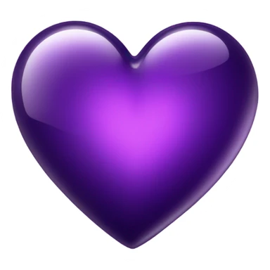 Shiny glass dark purple heart  sticker