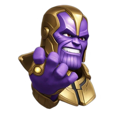 Thanos clacking with infinity gauntlet sticker