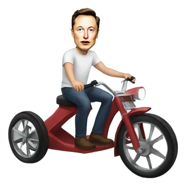 Elon musk on a tricycle  sticker