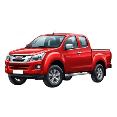 red isuzu d-max pickup truck driving  sticker