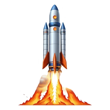  Cinematic Realistic Rocket Launch – A powerful, fiery scene of a massive rocket lifting off, its engines producing a bright, billowing inferno. The metallic body gleams in the sunlight, with intricate paneling and realistic textures bringing out its engineering marvel. Thick clouds of smoke and steam rise as it ascends into the sky. sticker