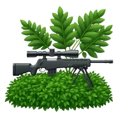 long sniper in a big bush sticker