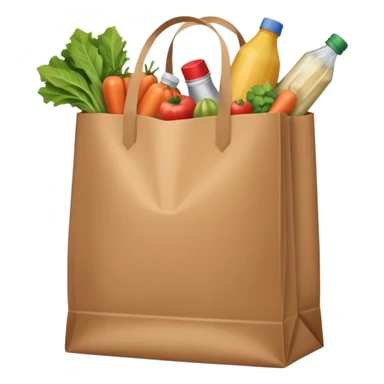 a bag of groceries, no picture on the bag sticker