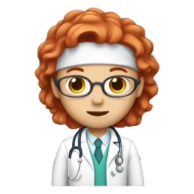 doctor with red hair, medicine sticker