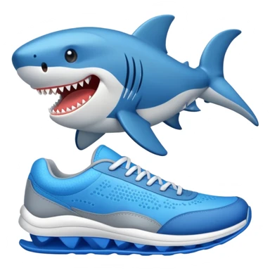 Tiburón con zapatillas azules  sticker