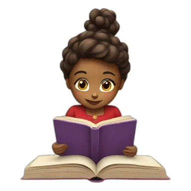 Christmas girl reads a book sticker