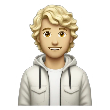 White with short wavy hair skater guy sticker
