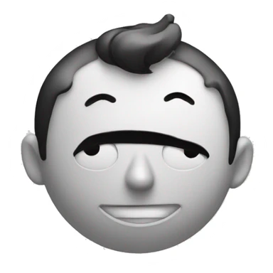 , a black and white cartoon guy with pointy ears made out of ink with a giant ink machine sticker