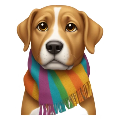 Dog wearing scarf sticker