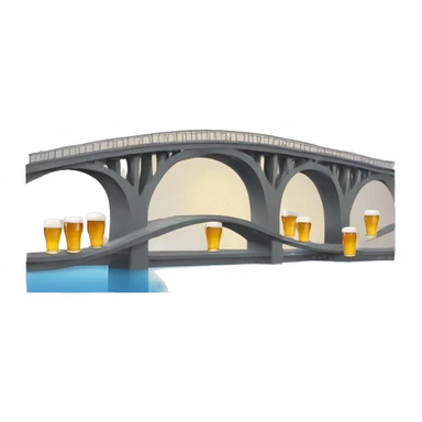 bridge with overlapping beer cup sticker