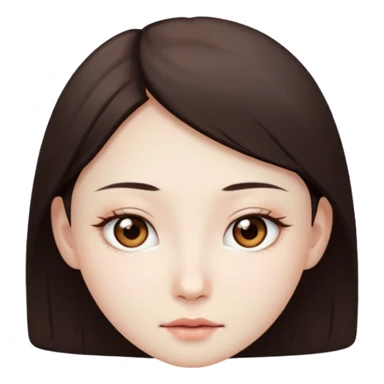 East Asian with brown eyes pale skin  sticker