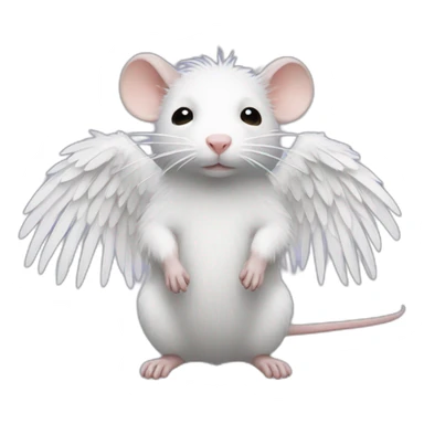 rat with white feather angel wings  sticker