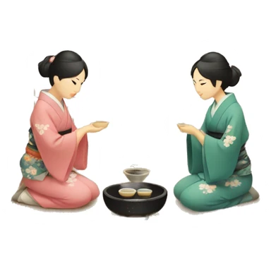 Tea ceremony in Japanese house  sticker