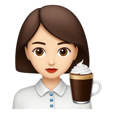 Koyu kahverengi kelebek model saçları olan buğday tenli bir kız sticker