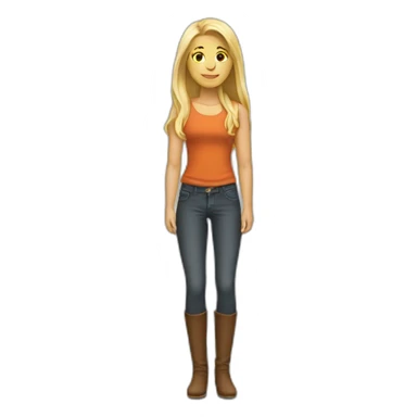 Nice women with blond Long hair full body sticker