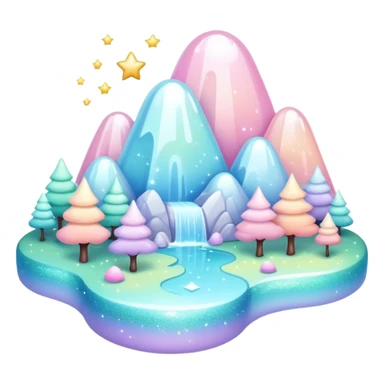 Pastel divine glistening glossy sparkly shiny glittery scenery  sticker