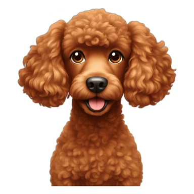 Poodle red dog say hello sticker