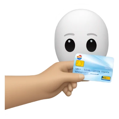 white hand with credit card from visa sticker