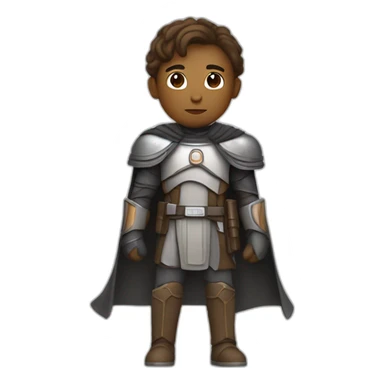 A determined and heroic Star Wars figure, bedecked in a cape and armor, ready to take on any challenge in a starry and mysterious galaxy. sticker