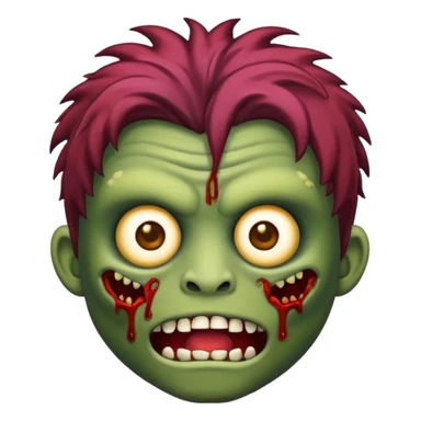 Faça um emoji de zumbi, estilo IOS, um zumbi com cabelo loiro escuro bagunçado e olhos escuros sticker