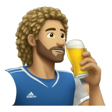 Volley player drinking beer sticker