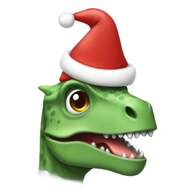 Dinosaur wearing a Christmas hat sticker