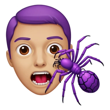 purple spider biting arm no wound mid bite sticker
