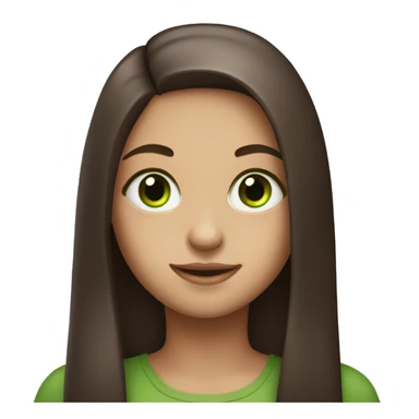 A girl with long straight chocolate hair with green eyes sticker