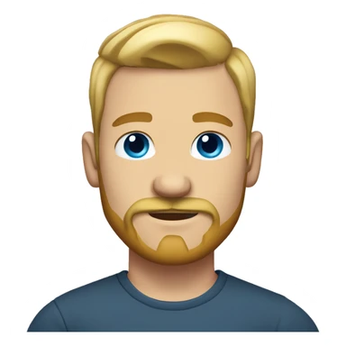 Short blonde hair man, tattoo arms, mustache and beard, blue eyes sticker